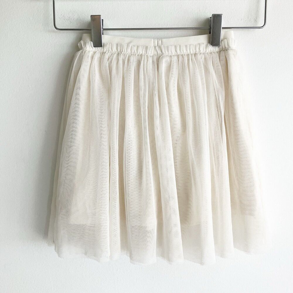 Uniqlo Girls 5-6 Tutu Skirt Ivory Cream Off White Dressy Winter Party - Picture 4 of 6